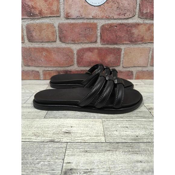 Olukai Tiare Slide Sandal Women's Size 6 Black Leather Strappy New With Tag - Picture 5 of 8